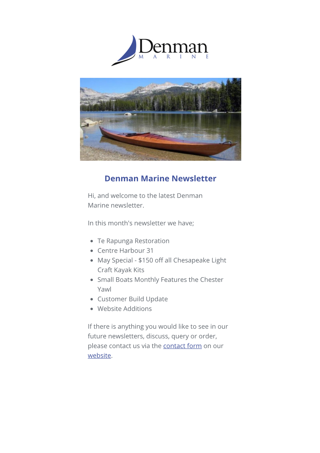 Denman Marine Newsletter