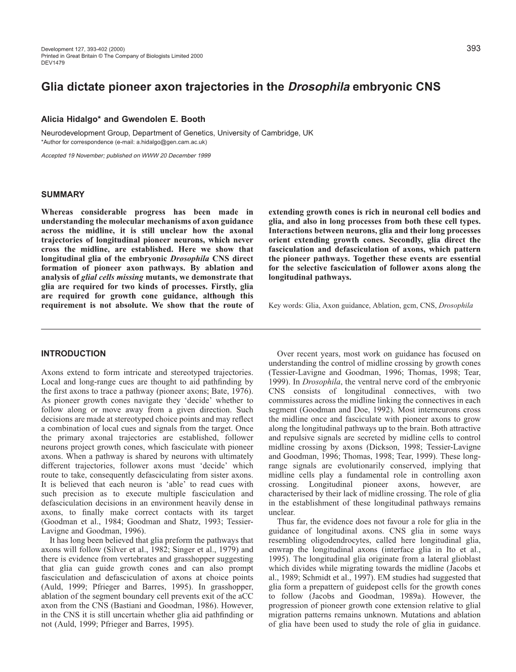 Glia Dictate Pioneer Axon Trajectories in the Drosophila Embryonic CNS