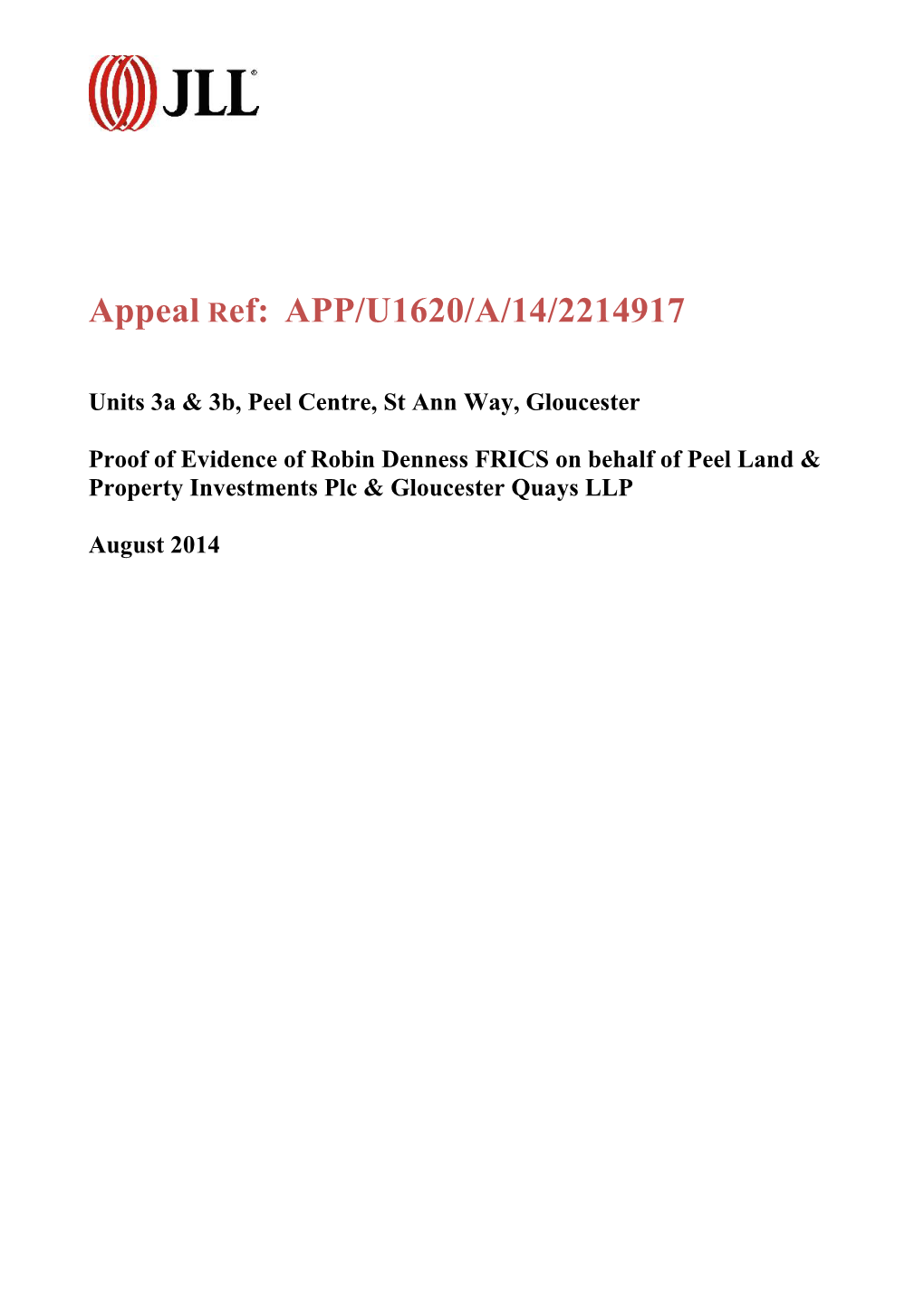Appeal Ref: APP/U1620/A/14/2214917