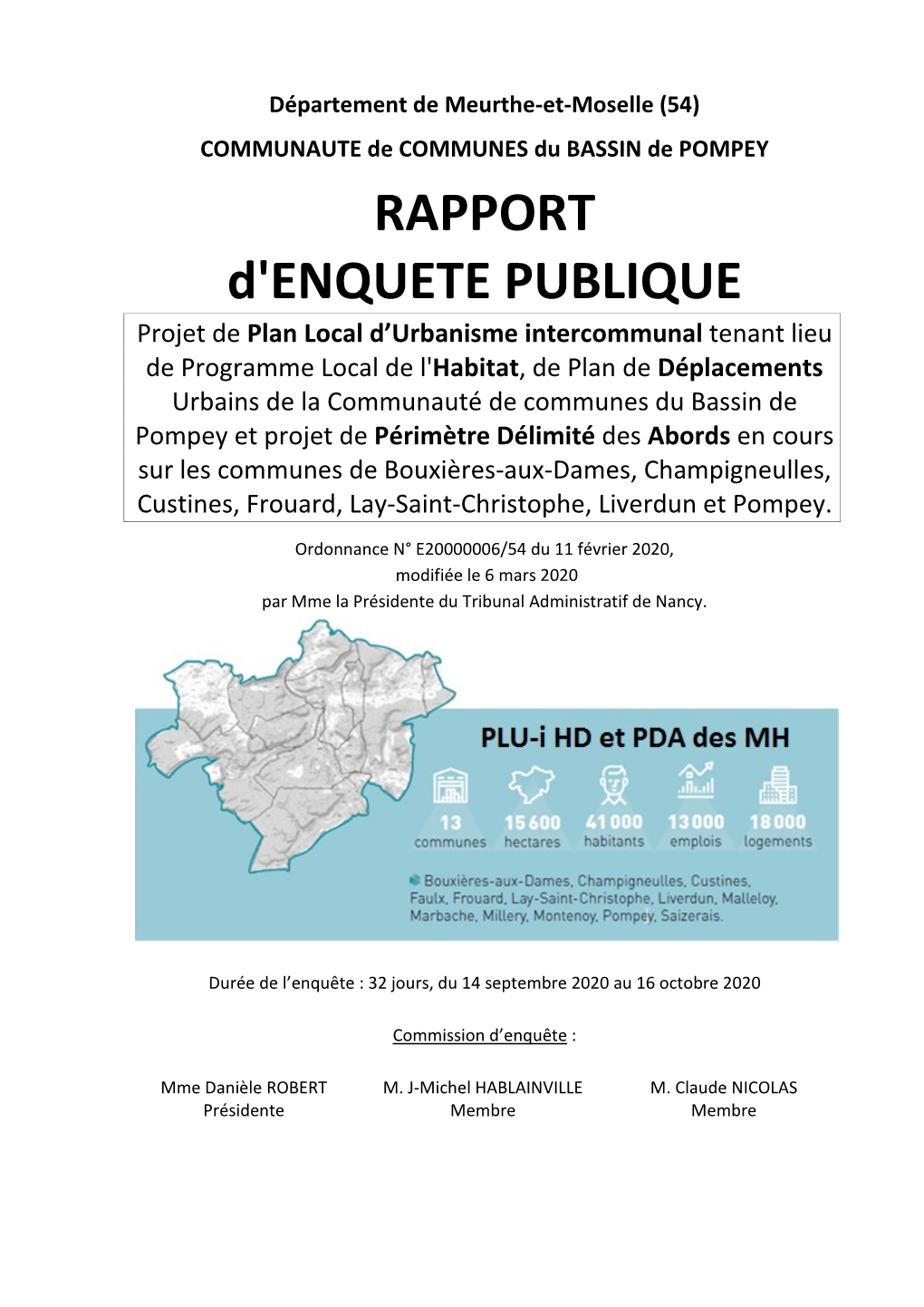 RAPPORT D'enquete PUBLIQUE