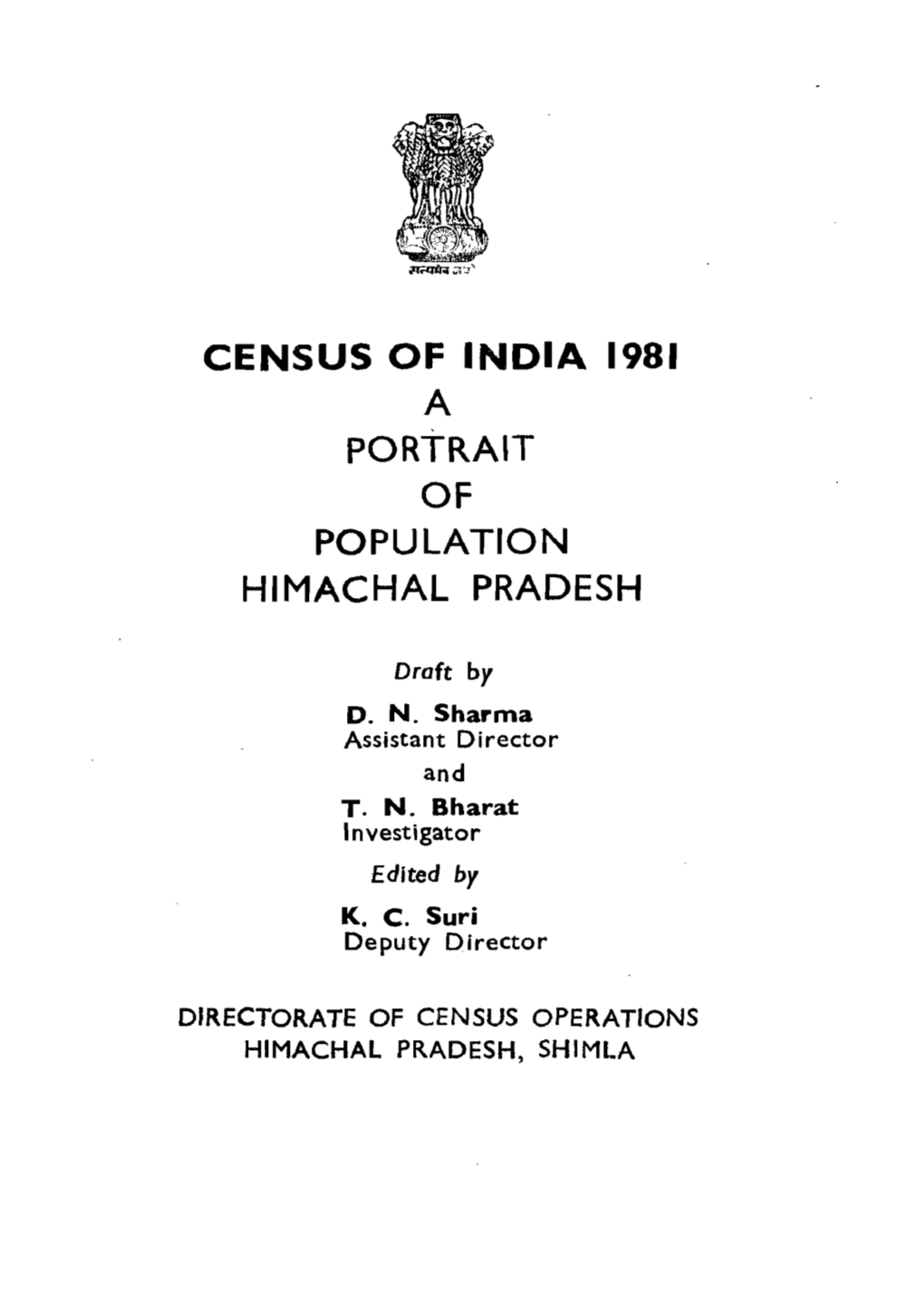 Portrait of Population Himachal Pradesh