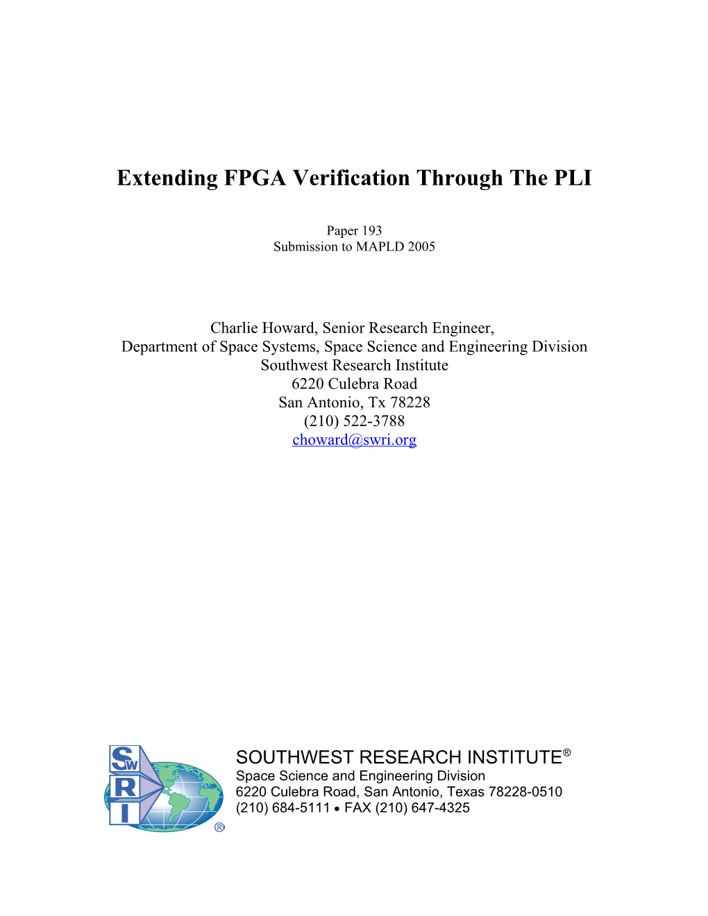 Extending FPGA Verification Through the PLI