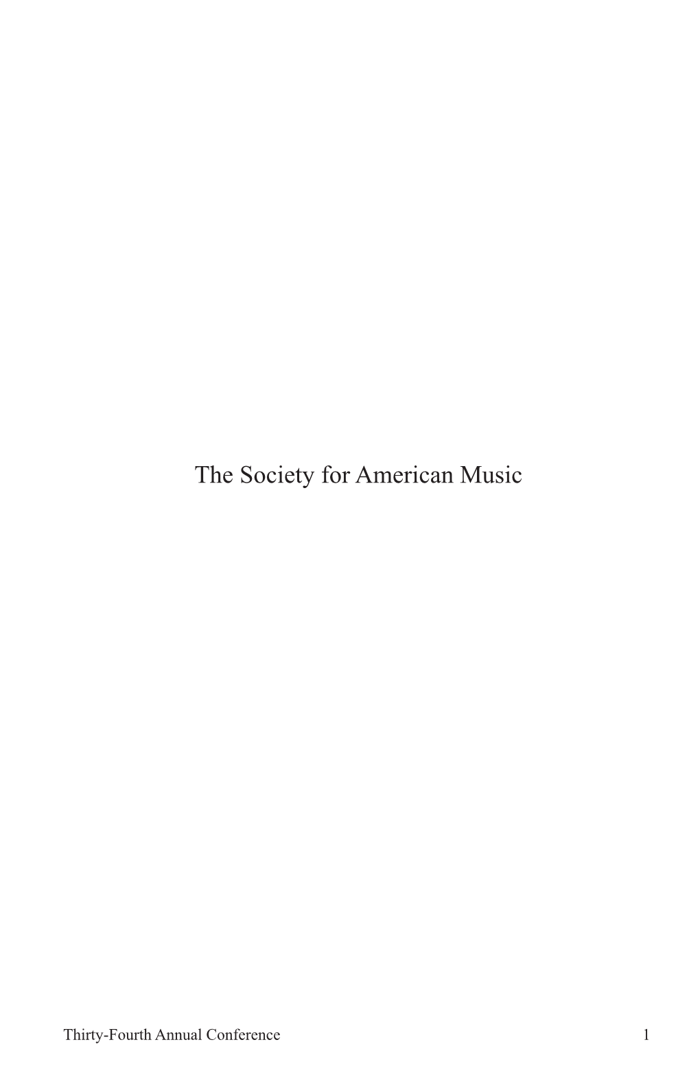 The Society for American Music