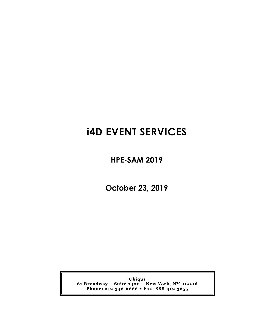 I4d EVENT SERVICES