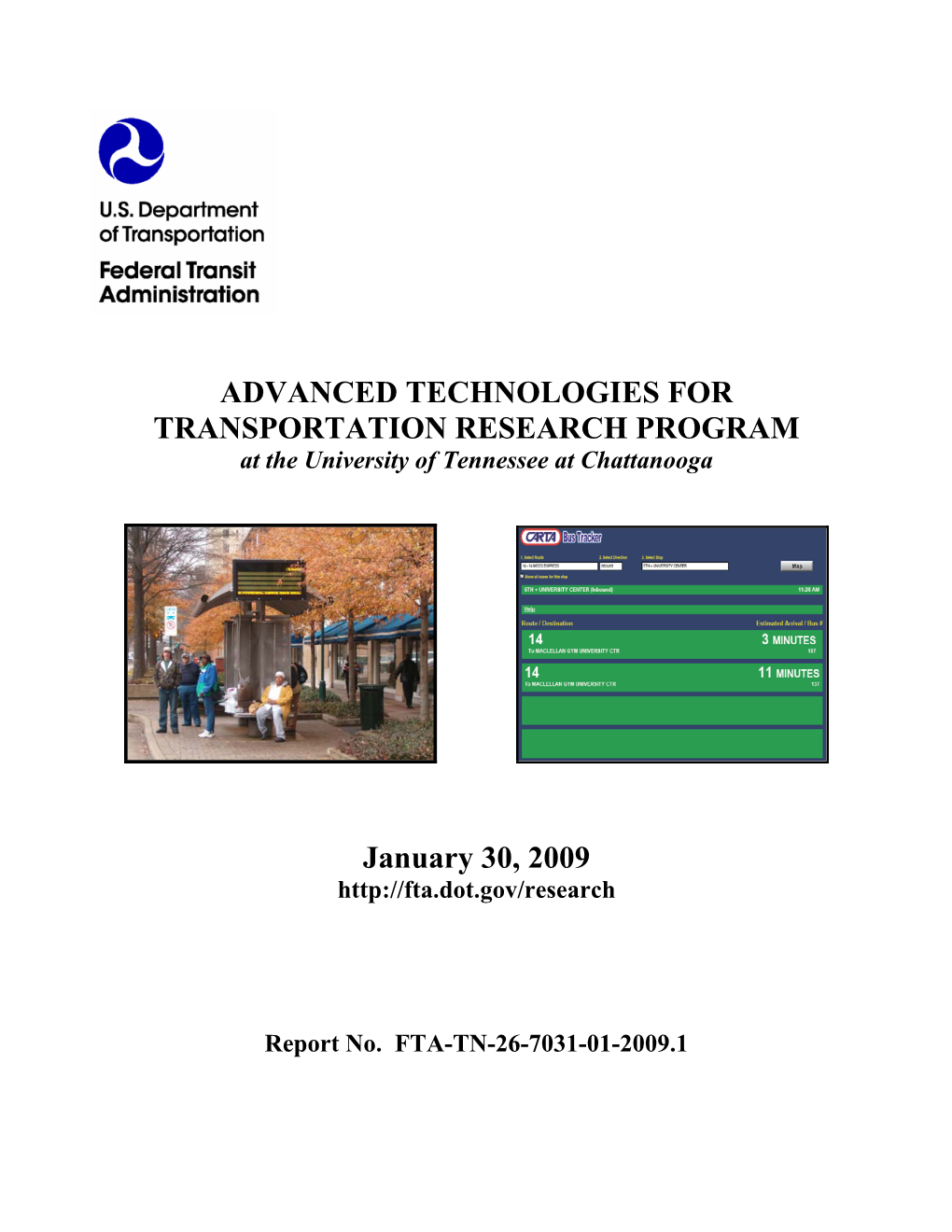 ADVANCED TECHNOLOGIES for TRANSPORTATION RESEARCH PROGRAM at the University of Tennessee at Chattanooga