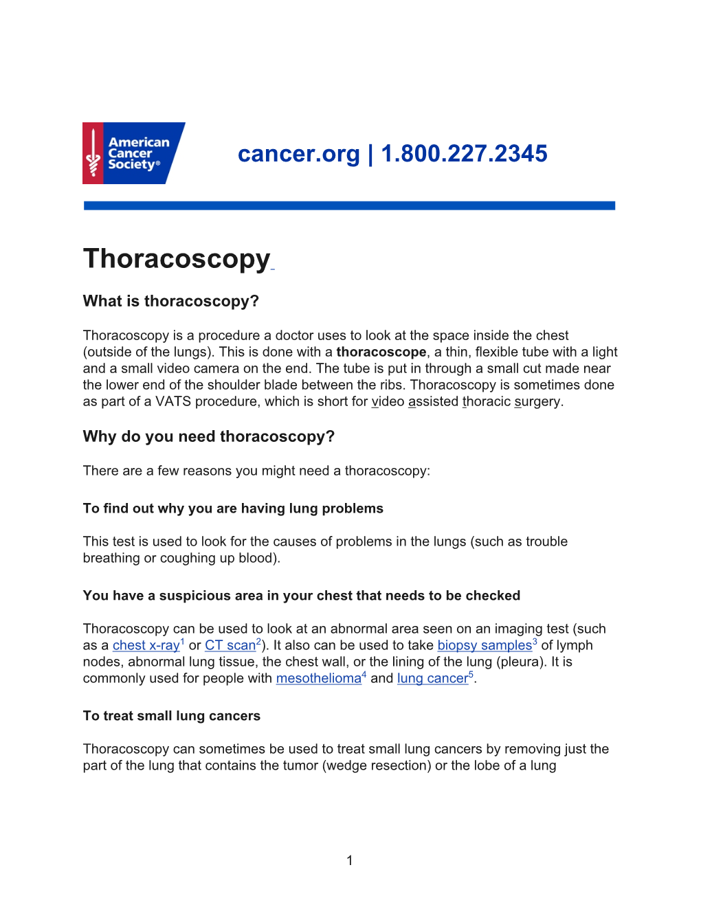 Thoracoscopy