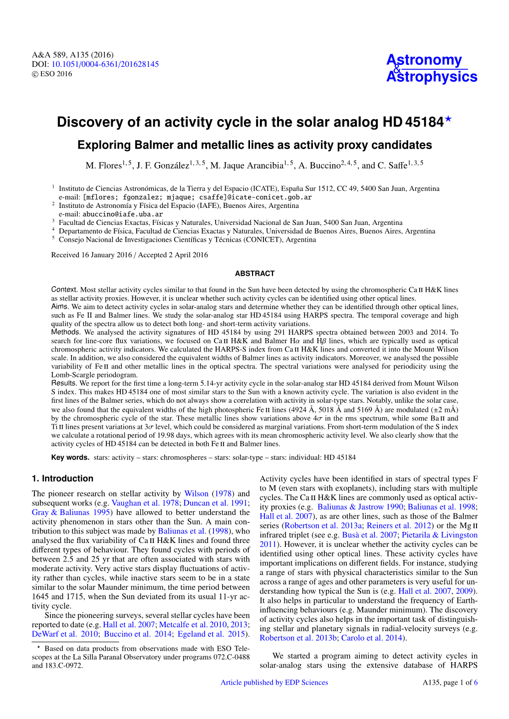 Discovery of an Activity Cycle in the Solar Analog HD 45184? Exploring Balmer and Metallic Lines As Activity Proxy Candidates