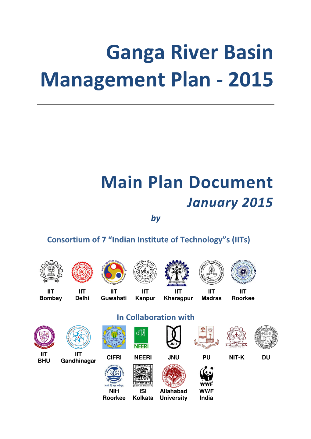 Ganga River Basin Management Plan - 2015