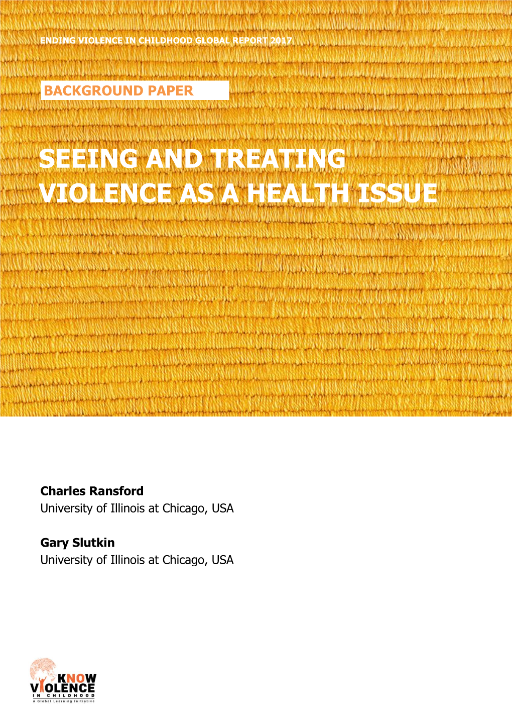 Seeing and Treating Violence As a Health Issue