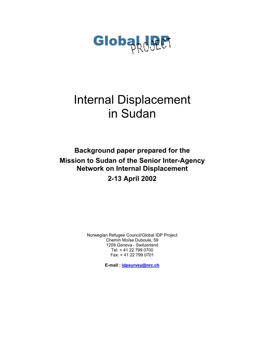 Internal Displacement in Sudan