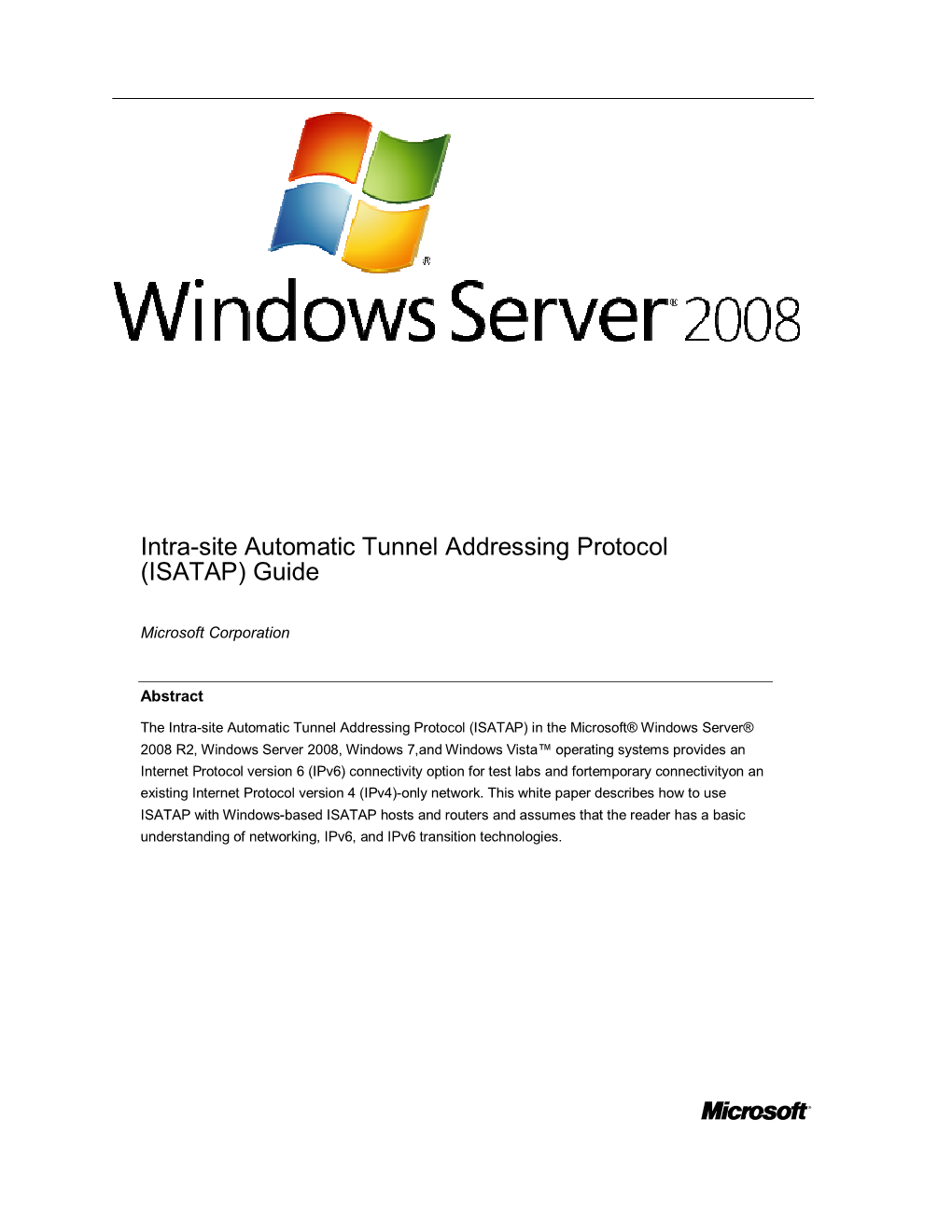 Intra-Site Automatic Tunnel Addressing Protocol (ISATAP) Guide