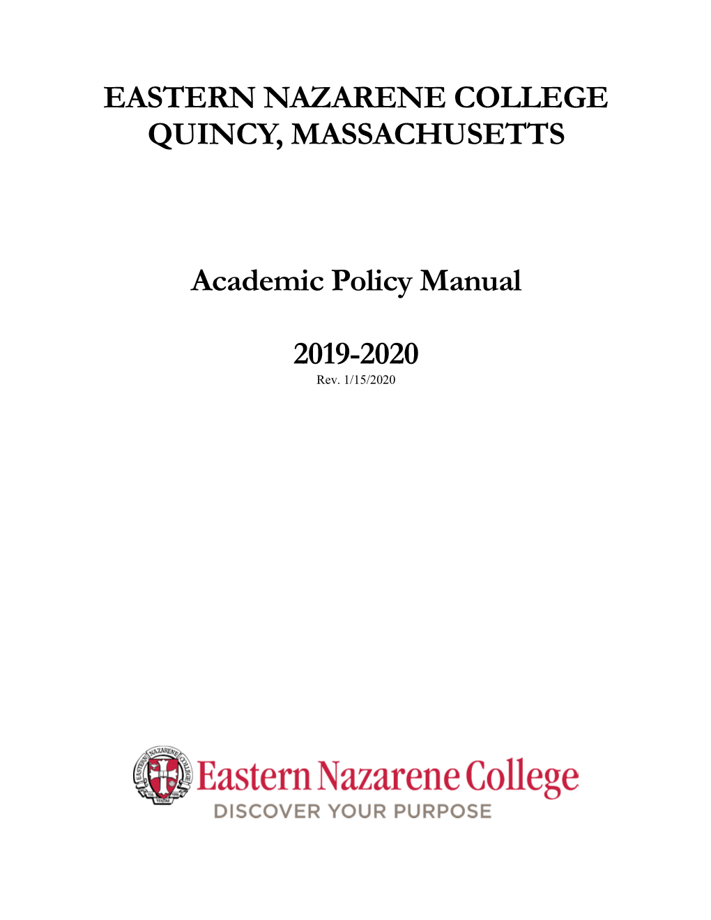 Academic Policy Manual 2019-2020 Rev