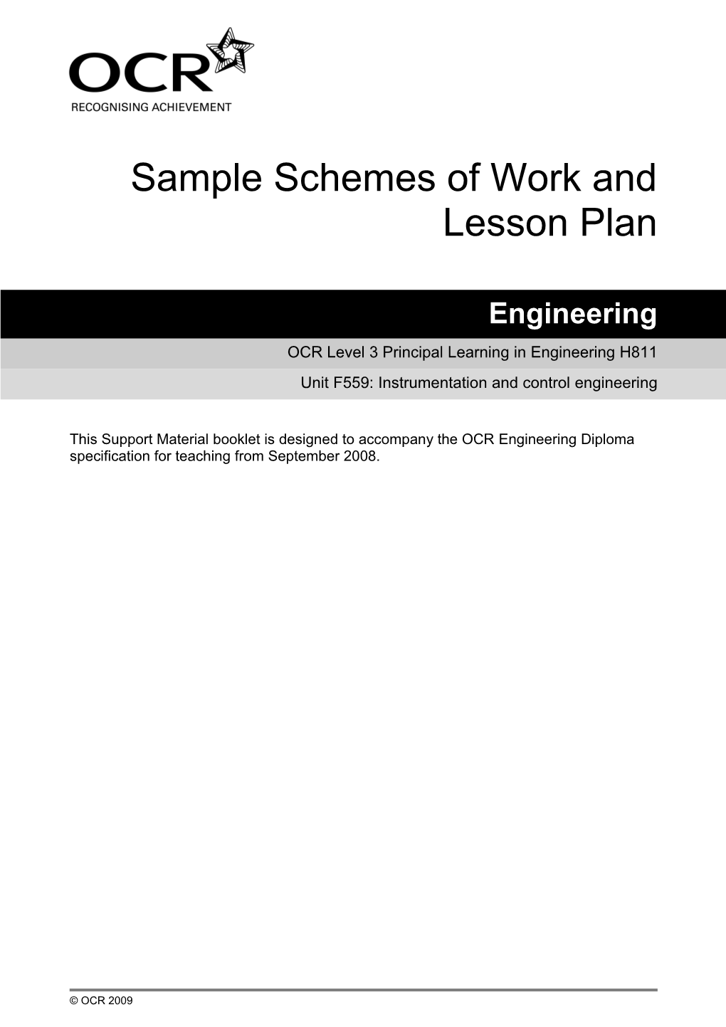 Sample Schemes of Work and Lesson Plan