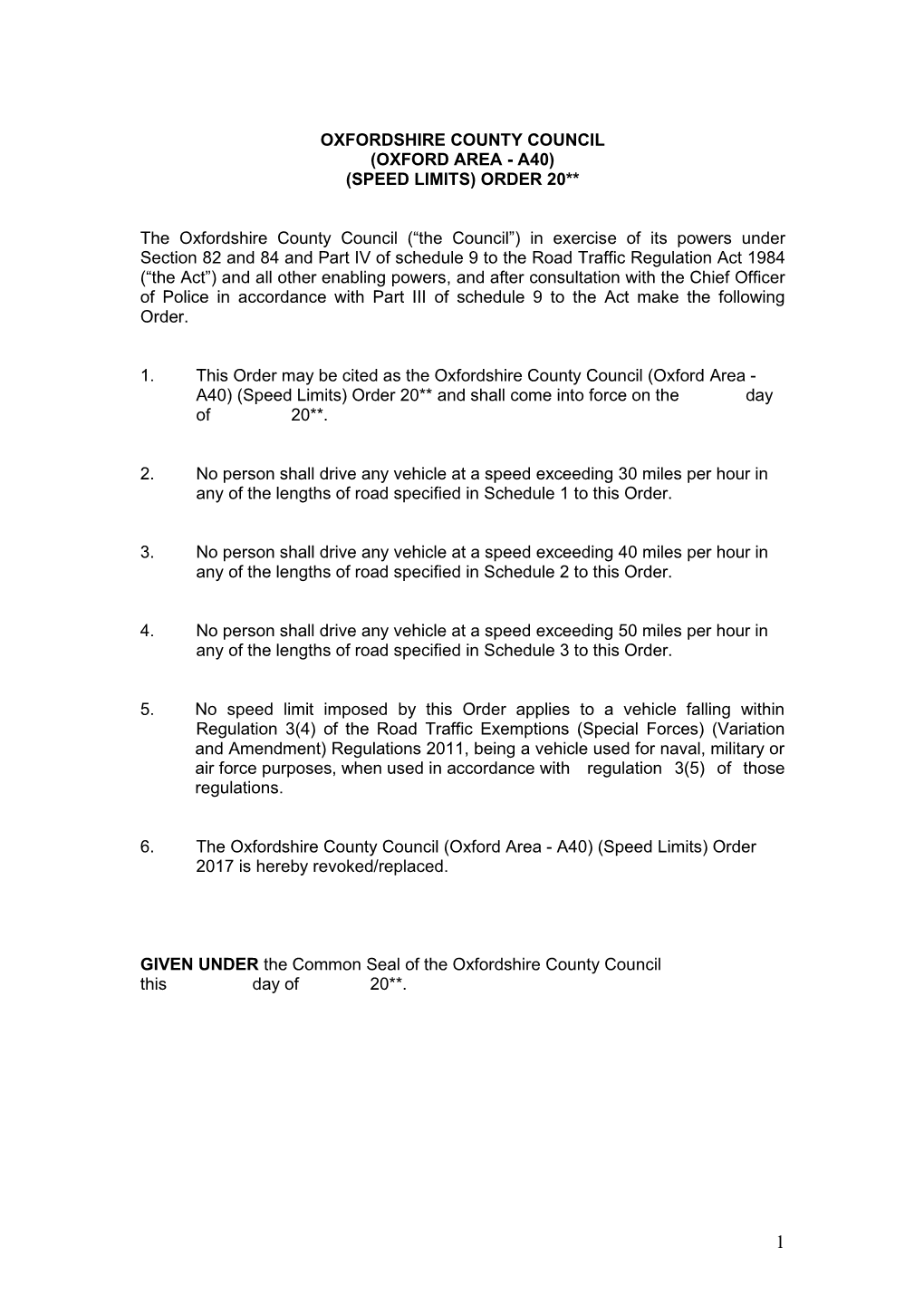 A40 Oxford Area Speed Limits