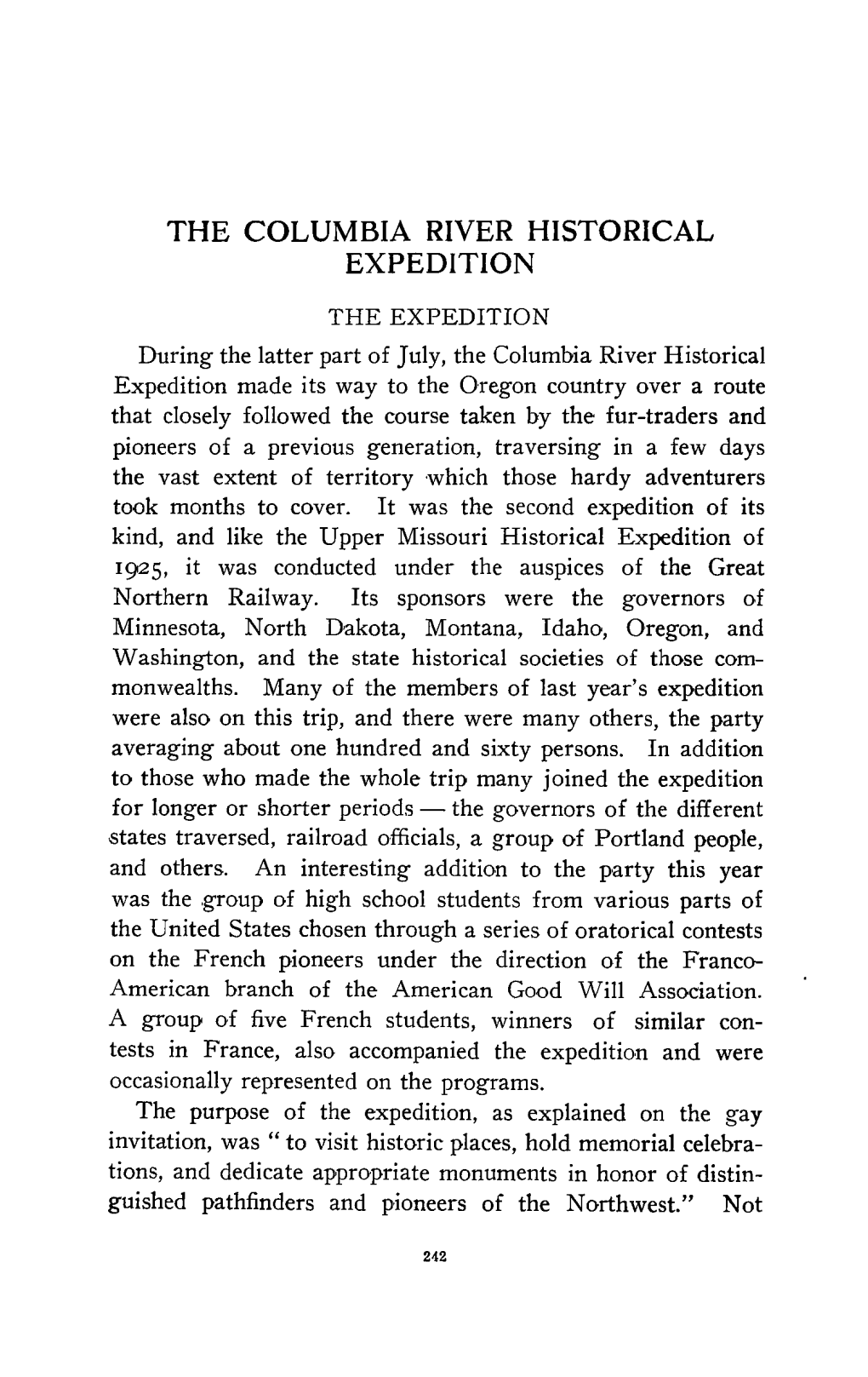 The Columbia River Historical Expedition