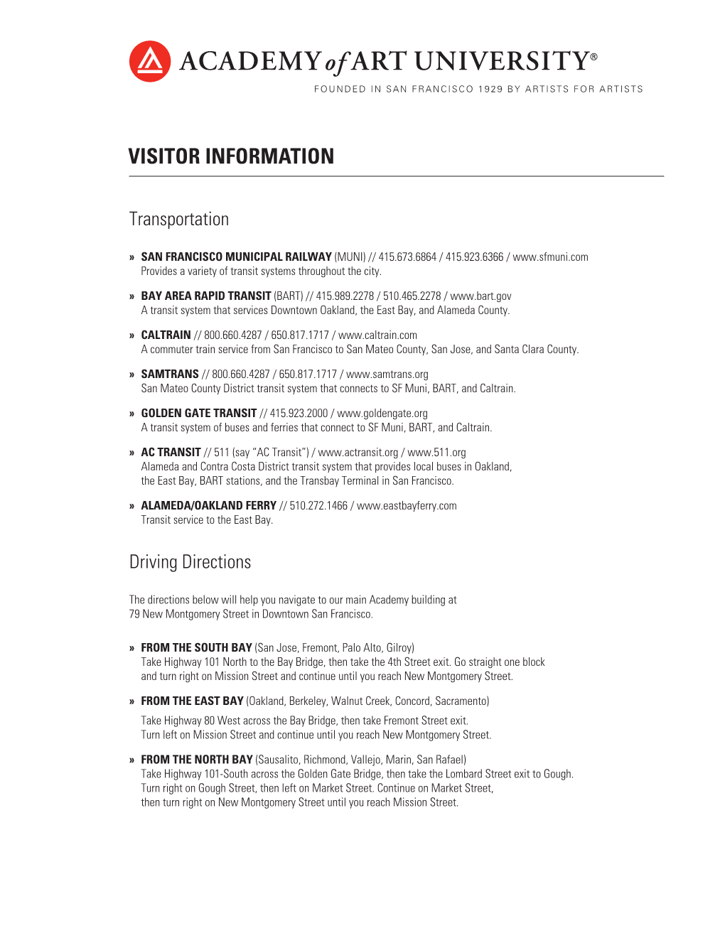 Visitor Information