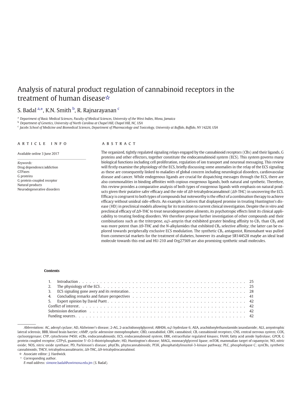 Analysis of Natural Product Regulation of Cannabinoid Receptors in the Treatment of Human Disease☆