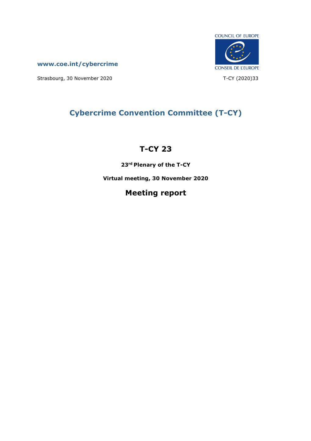 Cybercrime Convention Committee (T-CY)