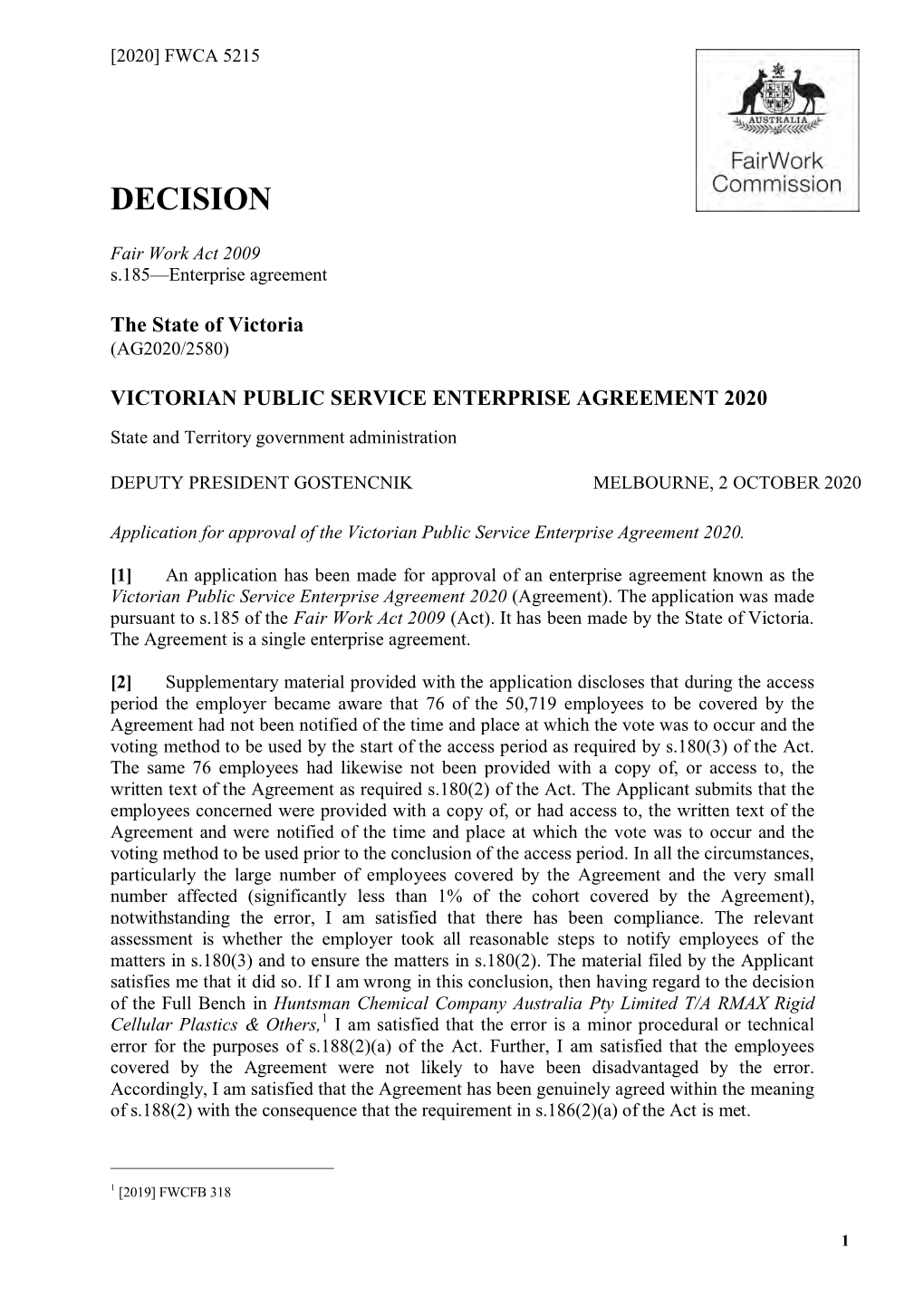 Victorian Public Service Enterprise Agreement 2020 Pdf 5.96 MB