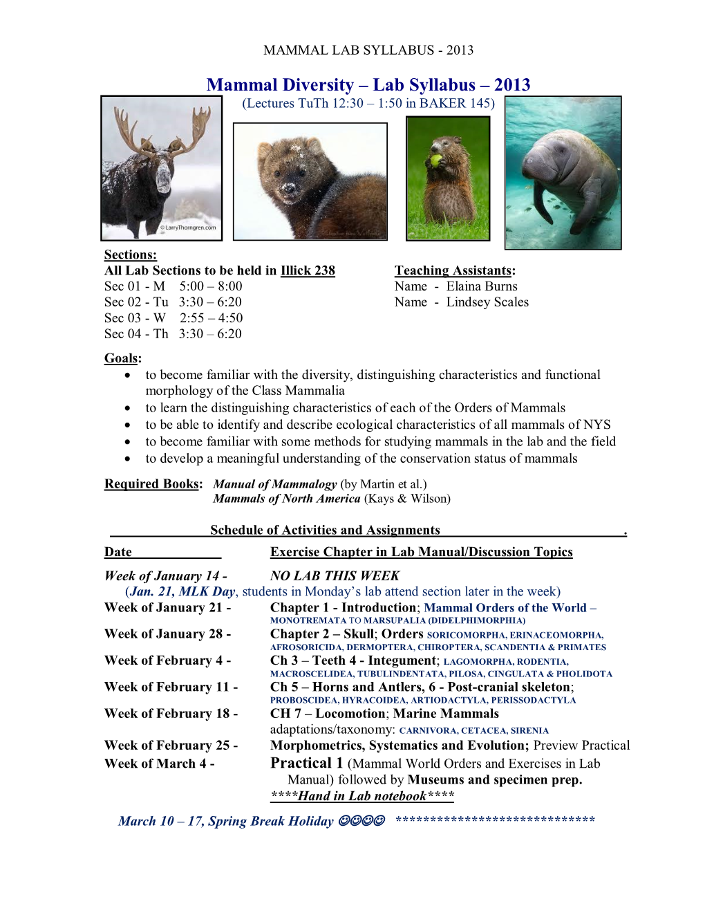 Diversity and Conservation of Mammals