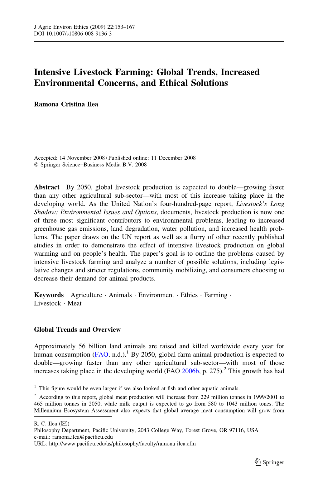 Intensive Livestock Farming: Global Trends, Increased Environmental Concerns, and Ethical Solutions