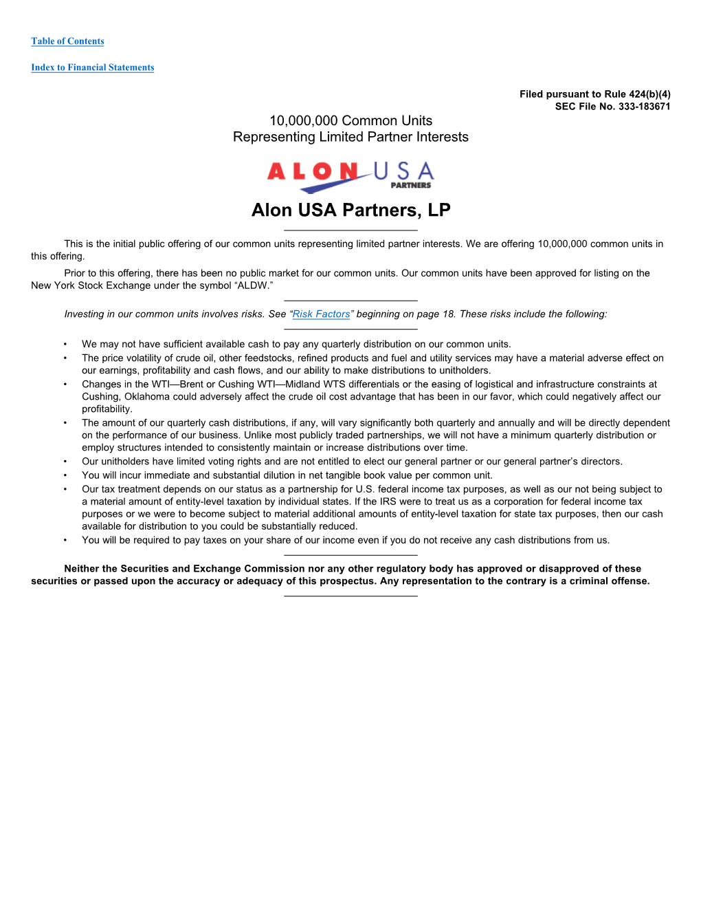 Alon USA Partners, LP