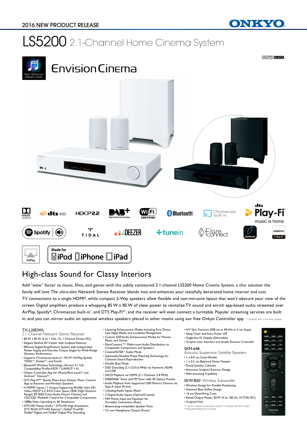 LS5200 2.1-Channel Home Cinema System