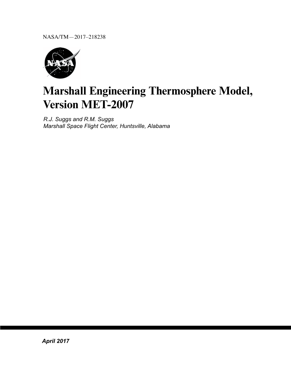 Marshall Engineering Thermosphere Model, Version MET-2007