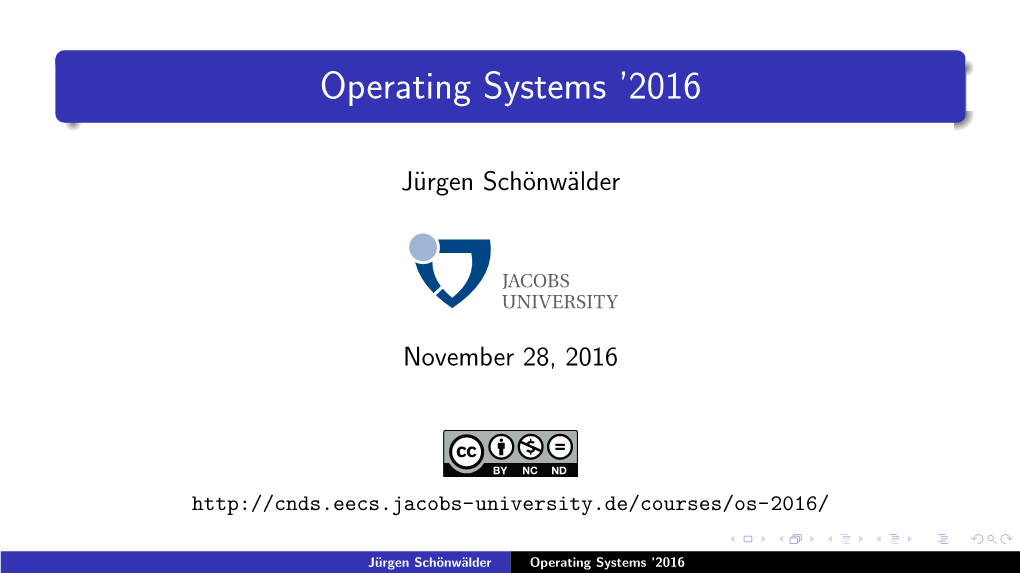 Operating Systems ’2016