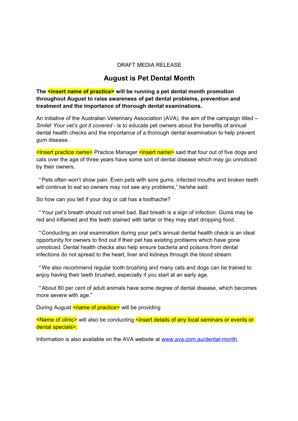 August Is Pet Dental Month