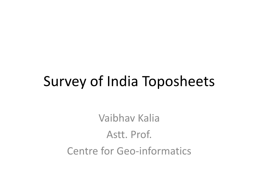 Survey of India Toposheets