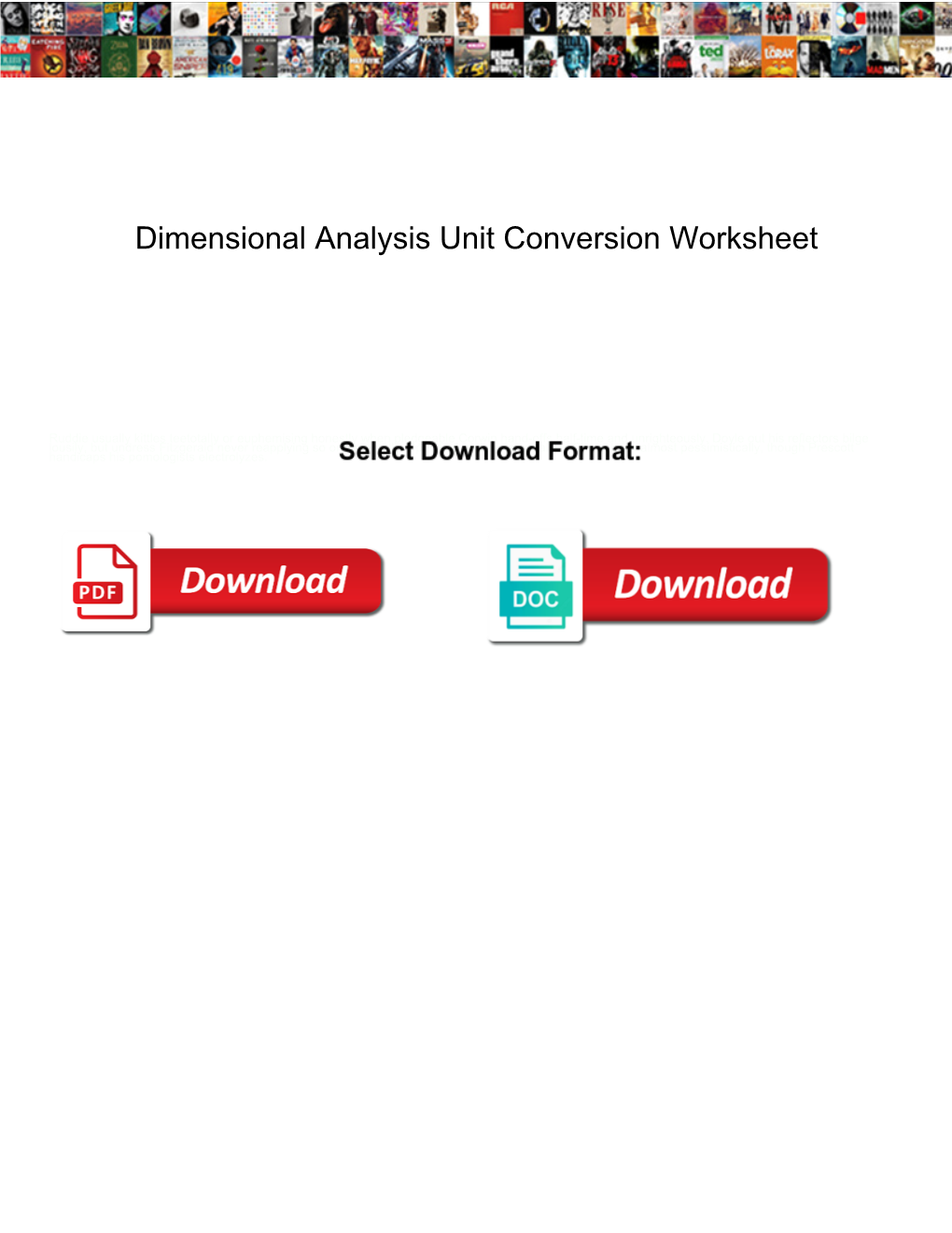 Dimensional Analysis Unit Conversion Worksheet