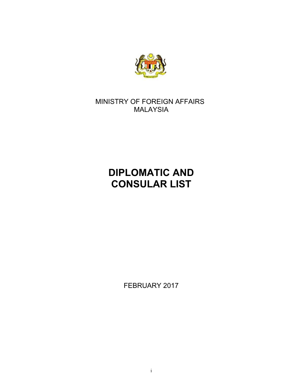 Diplomatic and Consular List