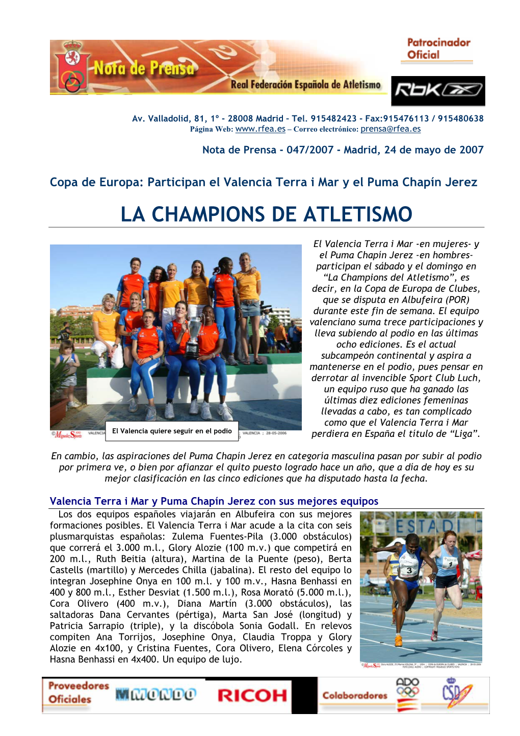 La Champions De Atletismo