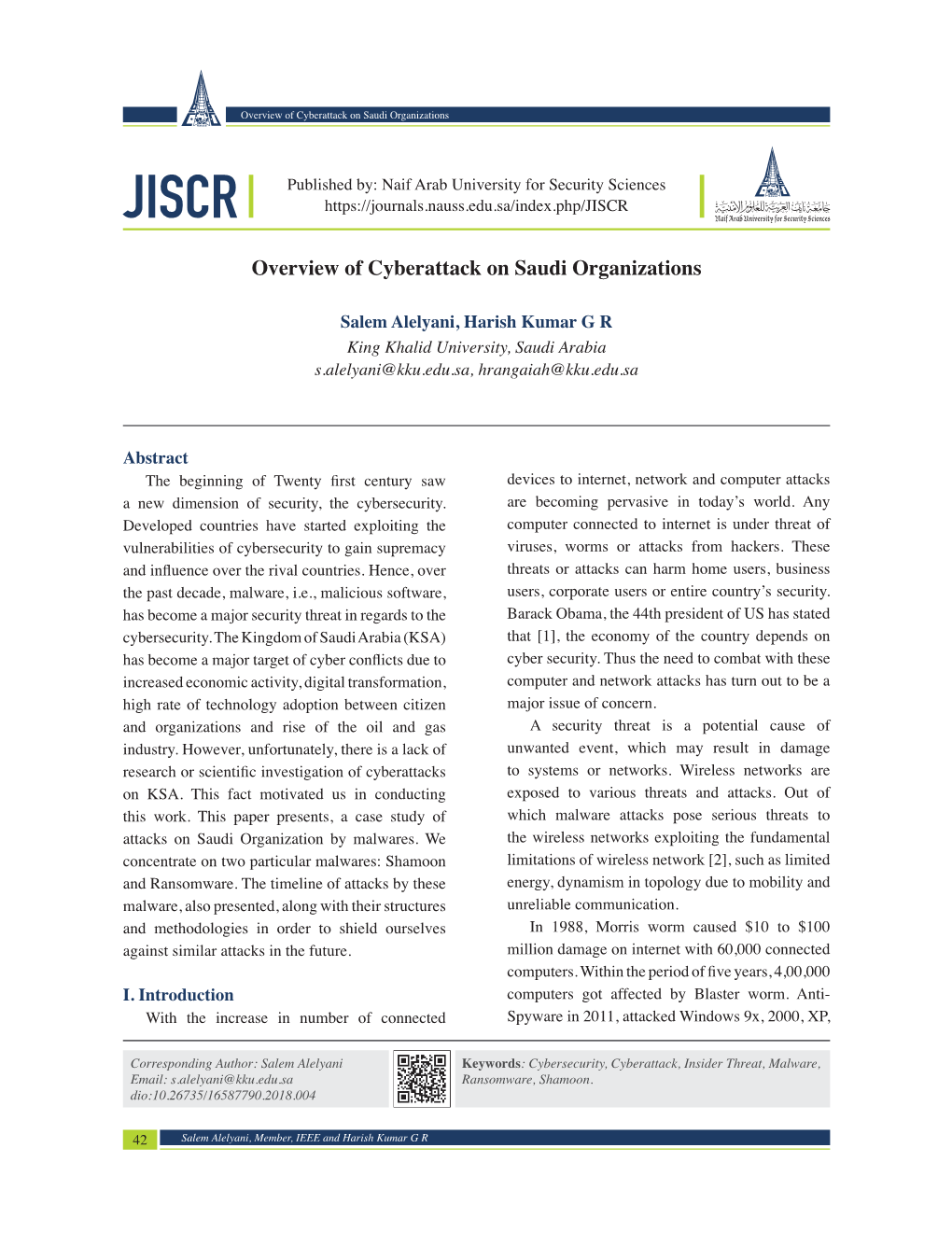 Overview of Cyberattack on Saudi Organizations