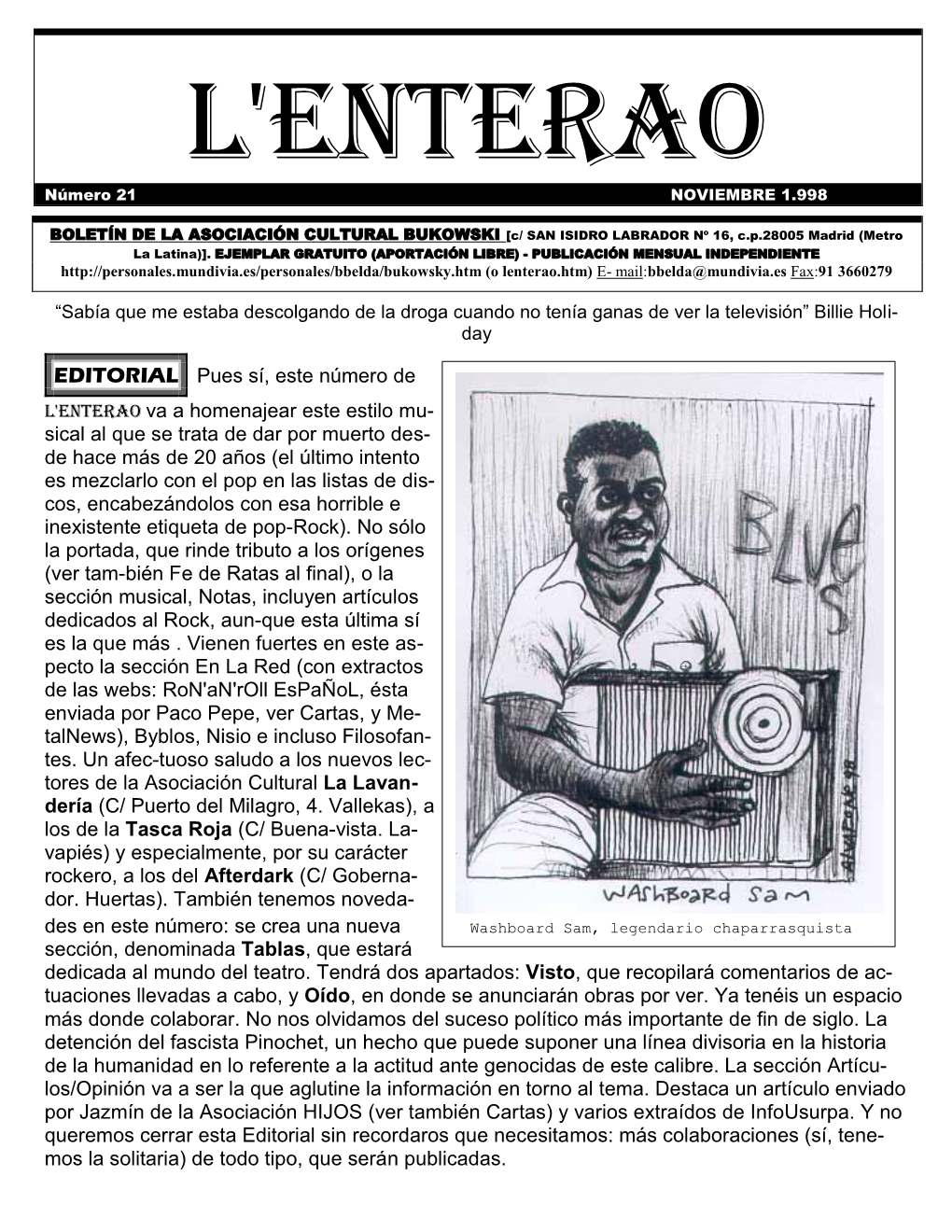 EDITORIAL Pues Sí, Este Número De L'enterao Va A