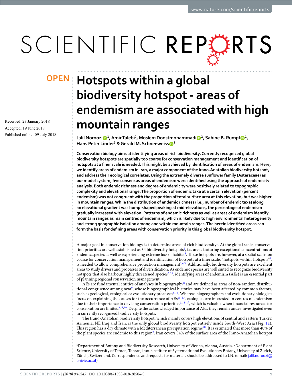 Areas of Endemism Are Associated with High Mountain Ranges