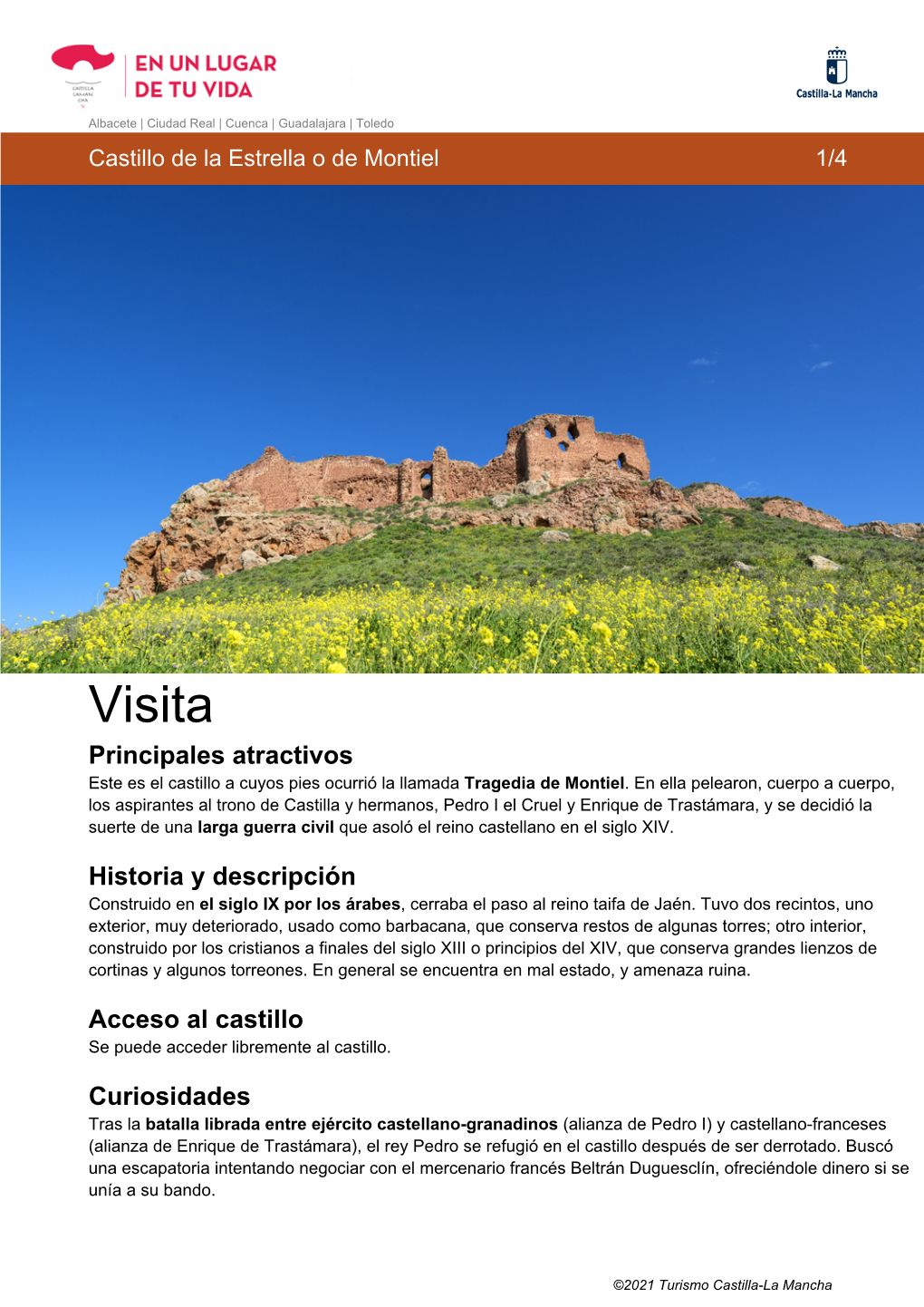 Visita Principales Atractivos Este Es El Castillo a Cuyos Pies Ocurrió La Llamada Tragedia De Montiel