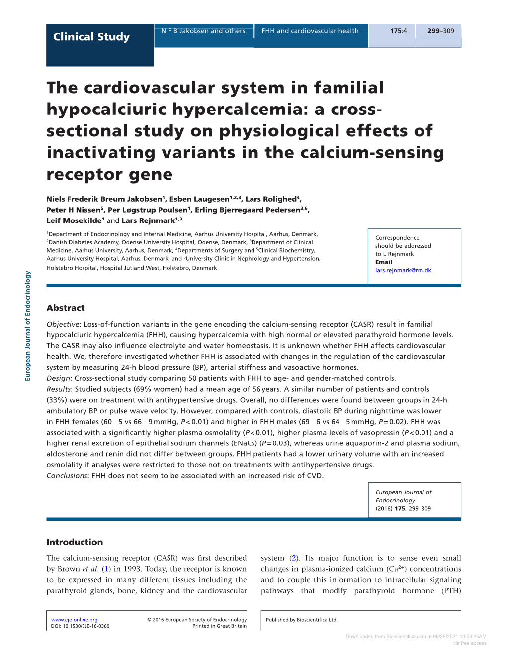 The Cardiovascular System in Familial Hypocalciuric Hypercalcemia: A