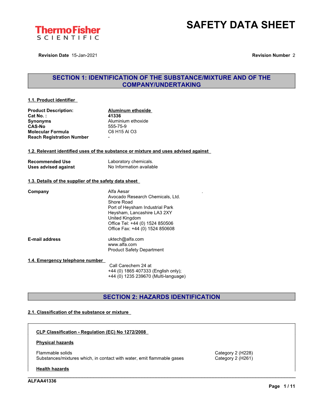 Safety Data Sheet