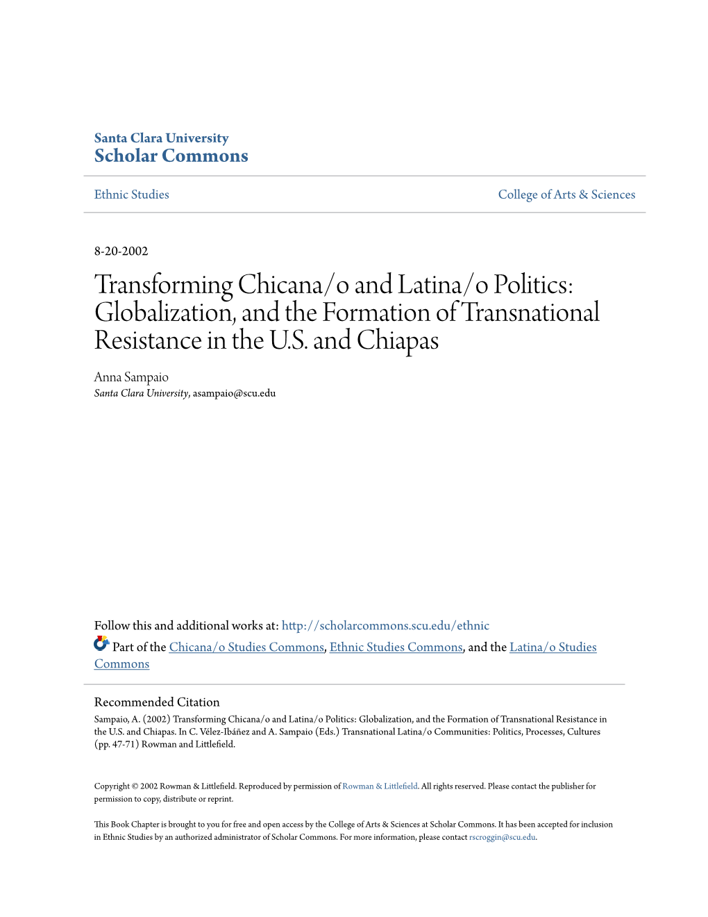 Globalization, and the Formation of Transnational Resistance in the US