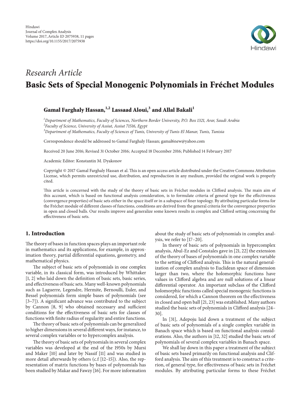 Basic Sets of Special Monogenic Polynomials in Fréchet Modules