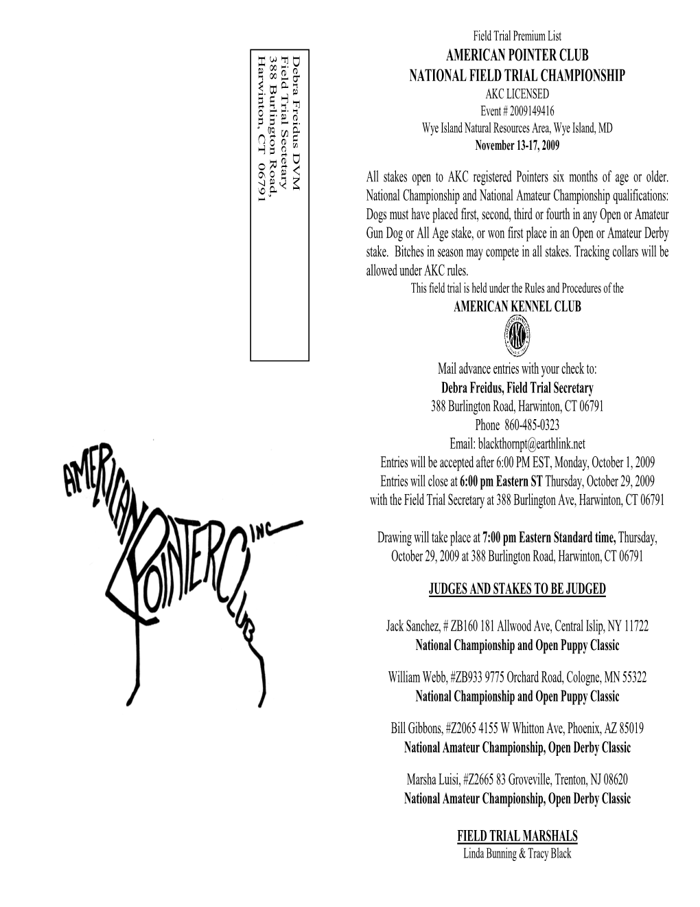 American Pointer Club National Field Trial