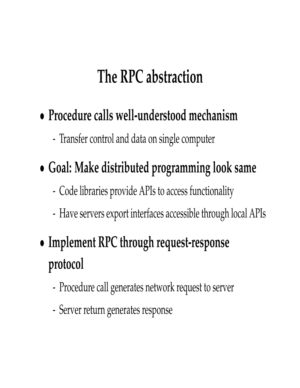 The RPC Abstraction