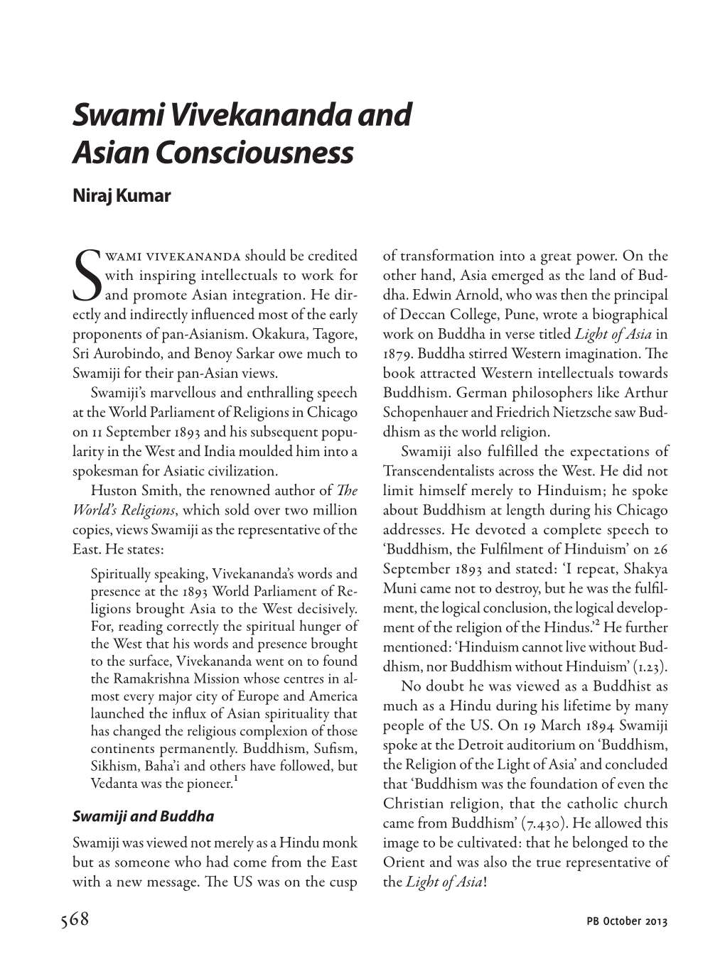 —No Bleed Here— Swami Vivekananda and Asian Consciousness 23