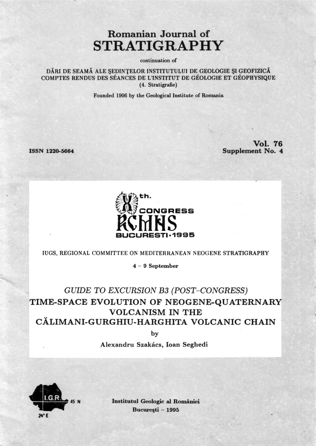 STRATIGR,APHY Continuation of Nárt Nb Sonuá ALE Sedintdtorinstitutuiui DE,Geotogie $I Geofizlcá Comptes RENDUSDES SEANCES DE L'institutde GEOTOGTEET GEOPHYSIQUE (4