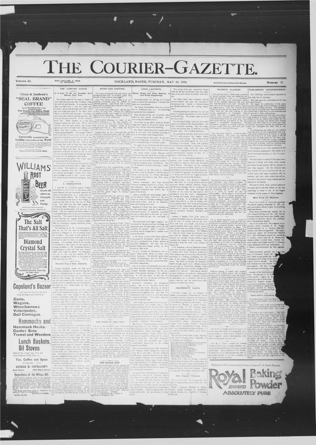 Courier Gazette : May 29, 1894