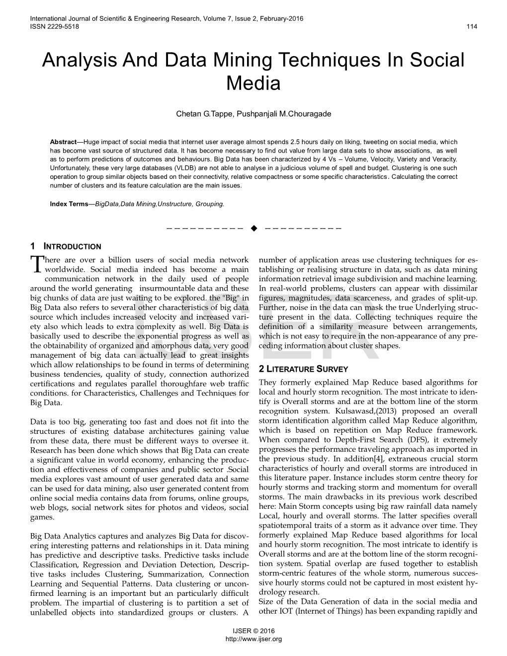 Analysis and Data Mining Techniques in Social Media