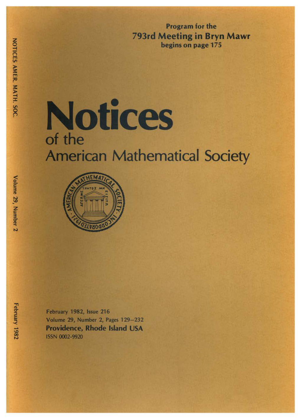 Notices of the American Mathematical Society