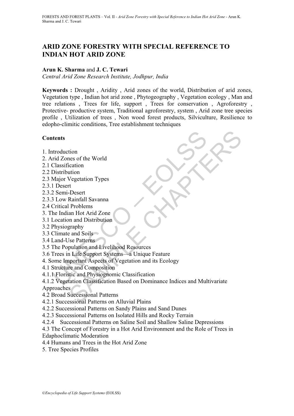 Arid Zone Forestry with Special Reference to Indian Hot Arid Zone - Arun K